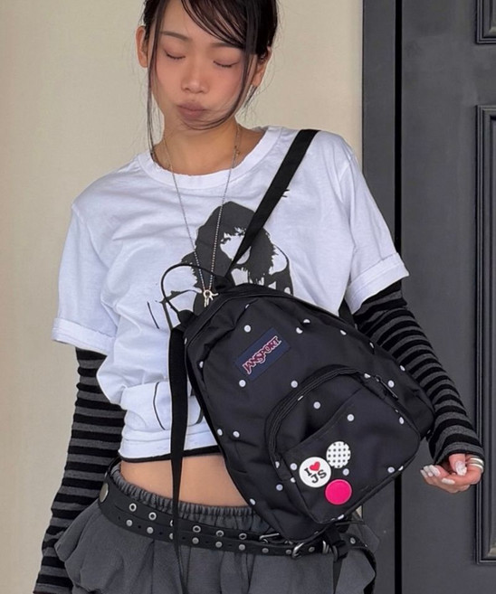 잔스포츠 JANSPORT 하프파인트 미니백팩 POLKA DOT BLACK