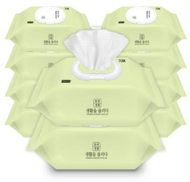 캡형물티슈 70매 20팩 엠보싱 두꺼운물티슈 레이온 데일리 청결 요양원 피톤치드, 올림생활 프리미엄 물티슈 캡형 70매 20팩
