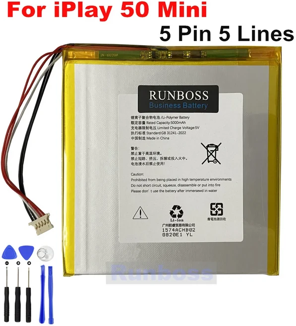 새로운 3.8V 5000mAh ALLDOCUBE iPlay 50 Mini 미니 프로 태블릿 PC 배터리 5핀 5선 플러그 8.4인치, 01 iPlay 50 Mini