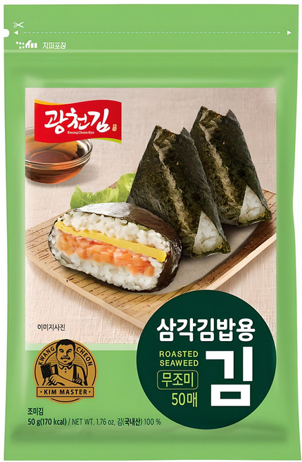 광천김 무조미 삼각김밥용김 50매, 50g, 1개
