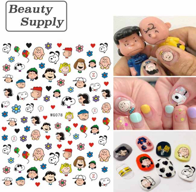 S197 WG078 강아지 스누피-3 네일아트 데코 스티커, 1개