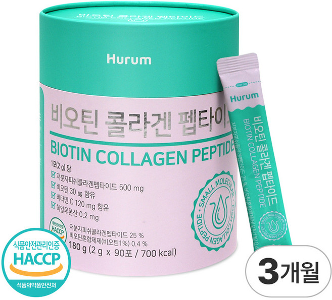 휴럼 비오틴콜라겐펩타이드 1박스 저분자피쉬콜라겐 비타민C 히알루론산, 1개, 180g
