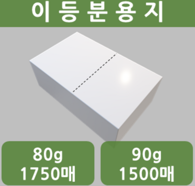 A4 이등분용지 절취선 거래명세서 종이, 80g 1750매 (백색)