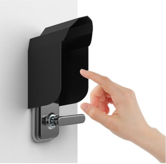 도어락비밀번호가리개 도어락커버 안전장치, 블랙, 1개