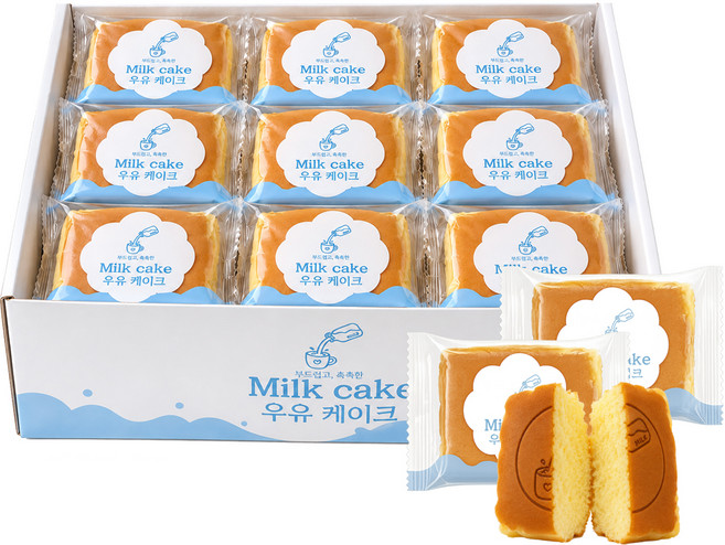 부드럽고 맛있는 우유 카스테라 42gx18p (우유함유량12%), 42g, 18개