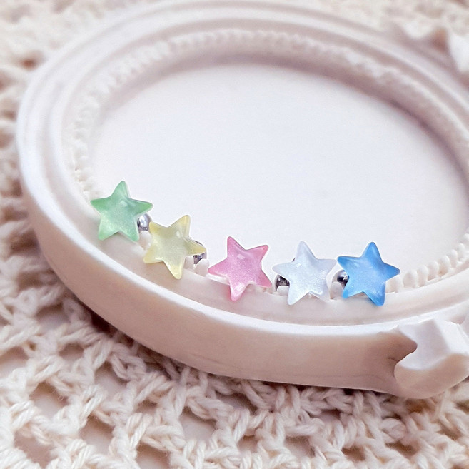 샤이닝 별 스타 아크릴 펄 써지컬 피어싱