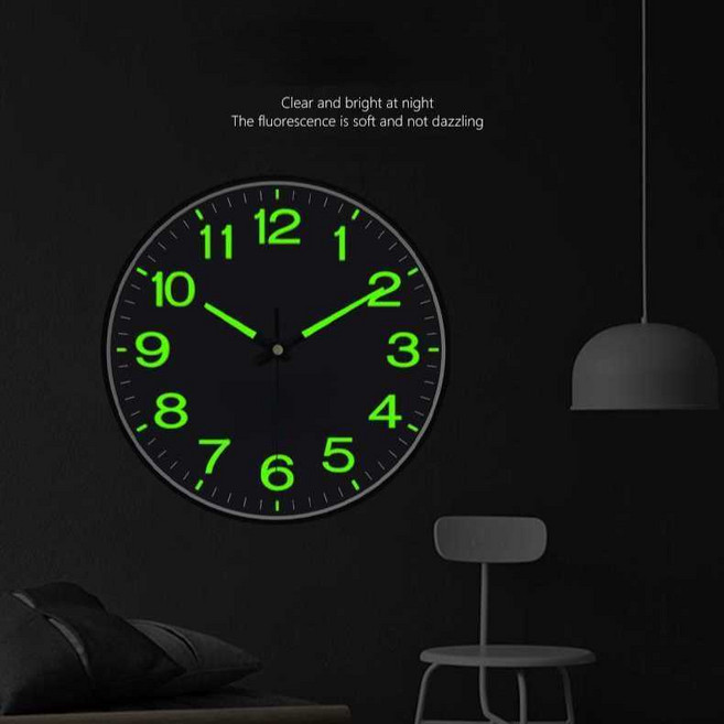무소음 야광 벽시계 집들이선물 인테리어 DIY, 완전블랙(직경 20cm)