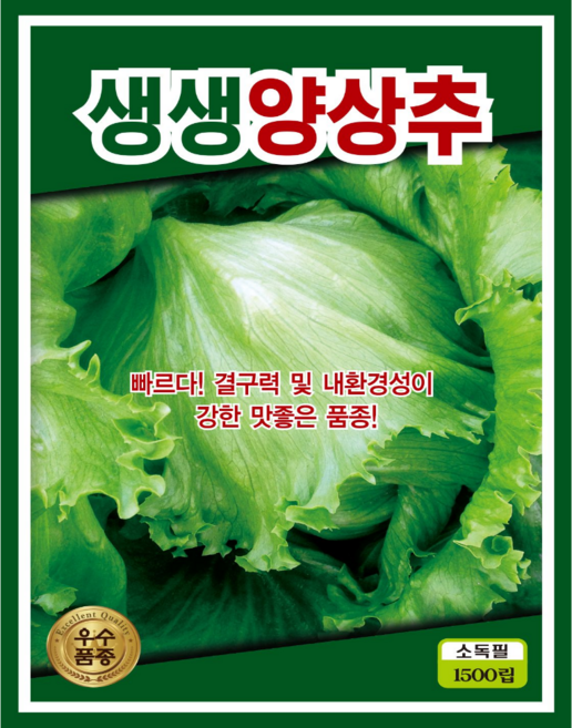 생생 양상추씨앗 (1500립) 샐러드 쌈채소 아삭한 채소 씨앗, 1개