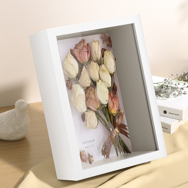 특이한 디자인 액자 인테리어 독특한 개성 아트 포토 프레임 장식액자 거실장식 엔틱, 1개, 화이트5cm 리본+접착제+LED스트립+뒷종이