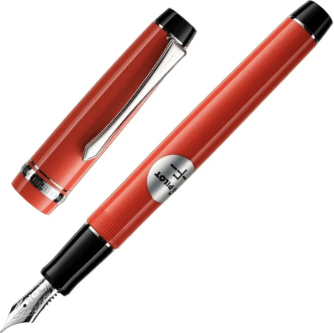 Pilot SR Custom Haritage 91 만년필 14K 펜촉을 사용하여 만년필의 최고를 선사합니다 FKVHN-12, 03 F 0.5mm, 01 orange