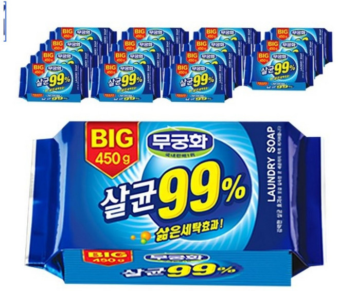 무궁화 살균99% 세탁비누, 450g, 16개