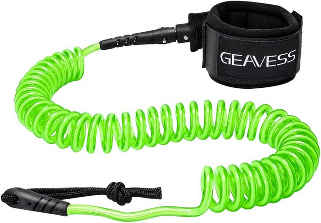 GEAVESS SUP 목줄 11피트 코일 스탠드 업 패들 보드 서핑보드 목줄은 발목 스트랩에 고정됩니다