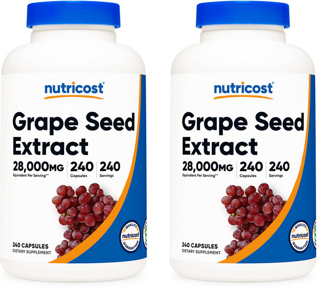 뉴트리코스트 포도씨 추출물 28 000mg 240캡슐 2병, 240정, 2개