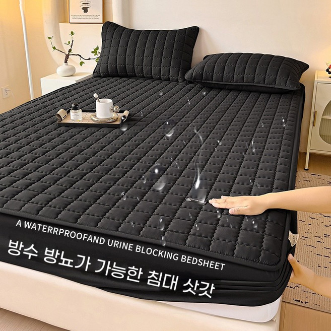Gawik 방수 누빔 매트리스 커버 침대커버 알러지제어방수 침대 커버침대 삿갓(베개커버 미포함)