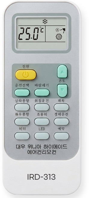 대우 위니아 하이메이드 호환 통합 에어컨 리모컨 냉난방기 벽걸이 리모콘, 1개, IRD-313