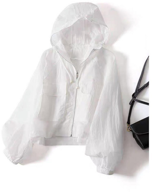 루스리더 여성 자외선 차단 바람막이 후드 집업 크롭 점퍼 E952