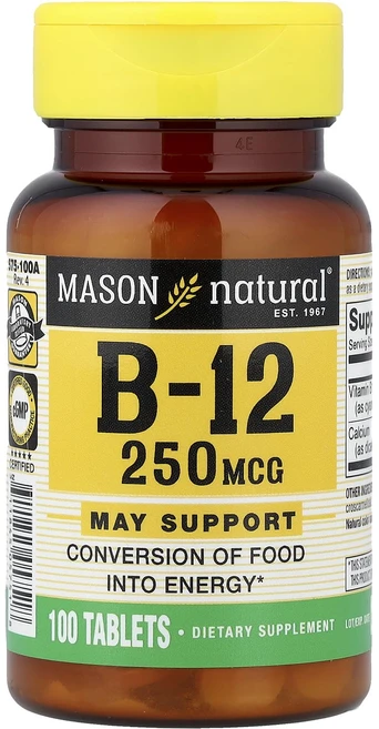 메이슨 내추럴 B-12 250mcg 100정, 6개 - 쿠팡