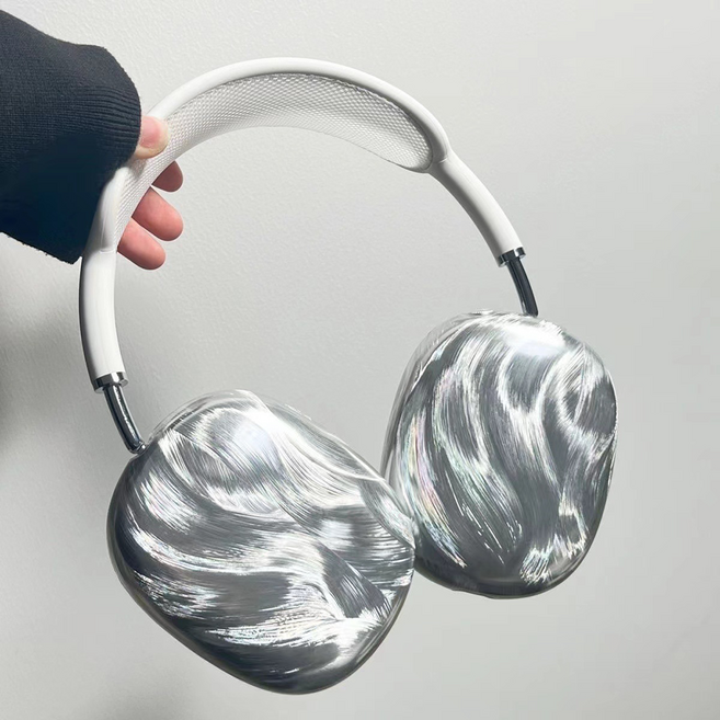 엘링스 에어팟 맥스 보호 커버 케이스 헤드셋 쉘 보호케이스, 실버