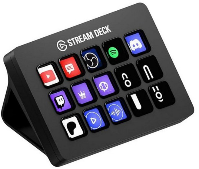 Elgato Stream Deck MK.2 – 스튜디오 컨트롤러 15개의 매크로 키 앱 트리거 액션 및 OBS Twitch와 같은 소프트웨어YouTube 등 Mac 및, Black