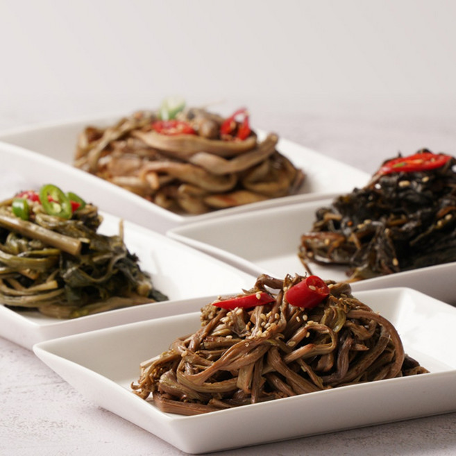지리산 삶은 고사리 취나물 부지깽이 토란대 곤드레 데친 데침 국산 나물 밀키트, 240g, 2개, 데친부지깽이