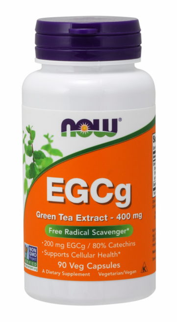 NOW Foods EGCg綠茶400mg素食膠囊, 90顆, 1罐