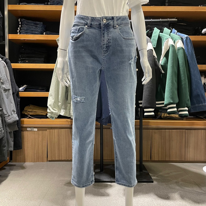 닉스 여성 사계절 25 26 27 28 29 30 연청 워싱 보이프렌드 핏 청바지 F-NBR-DDB530