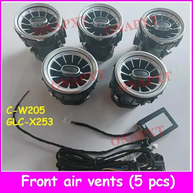 블루투스 앱 제어 RGB 대시보드 공기 배출구 깍지 램프 벤츠 W205 W222 색, 06 W205 X253 front