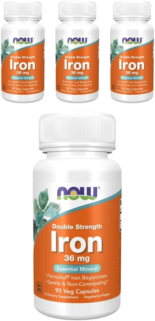 나우푸드 철분 36mg 베지 캡슐, 90정, 4개 - 쿠팡