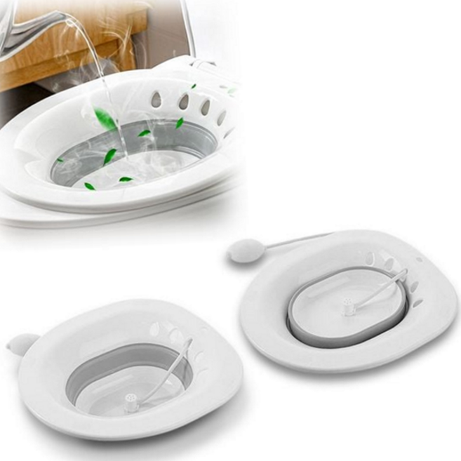 접이식 좌욕 대야 휴대용 좌훈기 가정용 변기 좌욕 대야 산후, 버블접이식좌욕기핑크