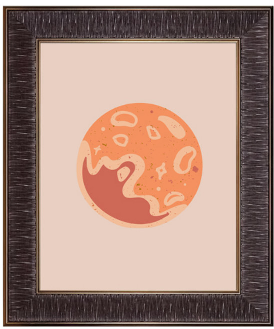 두진액자 플랫라인 빈티지액자, 브라운, 1개