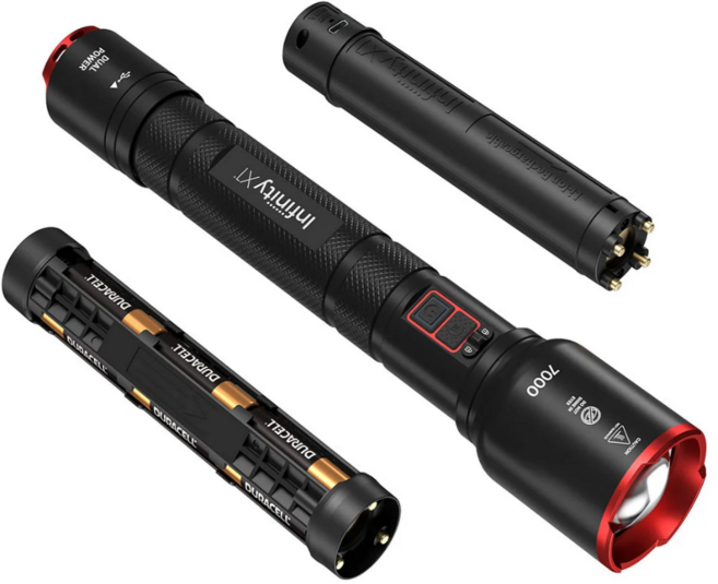 Infinity X1 7000루멘 듀얼파워 LED 손전등 코스트코정품, 1개, 검정