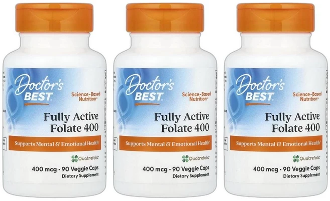 닥터스 베스트 Quatrefolic 함유 완전 활성 엽산 400mcg 베지 캡슐 90정 3개 - 쿠팡