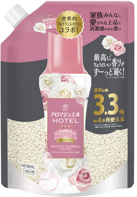 레노아 아로마 쥬얼 HOTEL 세탁 향기 포함 비즈 화이트 플로럴사봉향 리필 1410mL 대용량