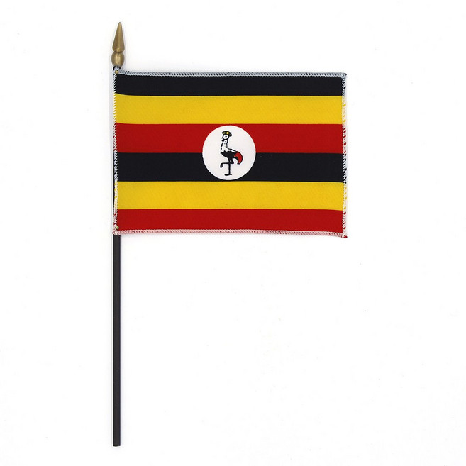 인사동공예 미니 탁상기 깃발 세계 국기 만국기 10x15cm, 1개, 우간다