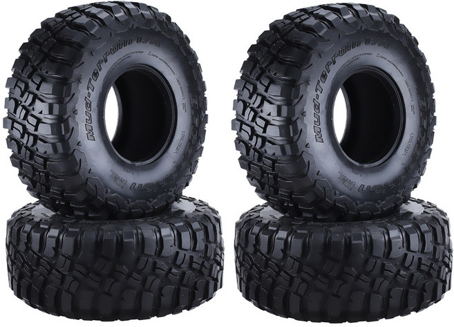 4pcs 120mm 2.2 1/10 RC 크롤러 Traxxas TRX4 TRXIAL SCX10 90046 WRAITH 용 1/10 RC Crawler TRX4 TRXIAL, 검은색