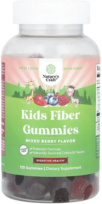 Nature's Craft 어린이용 Fiber 구미젤리 무설탕 믹스 베리 구미젤리 120개, NaturesCraft어린이용Fiber구미젤리무설탕믹스, 1개 - 쿠팡