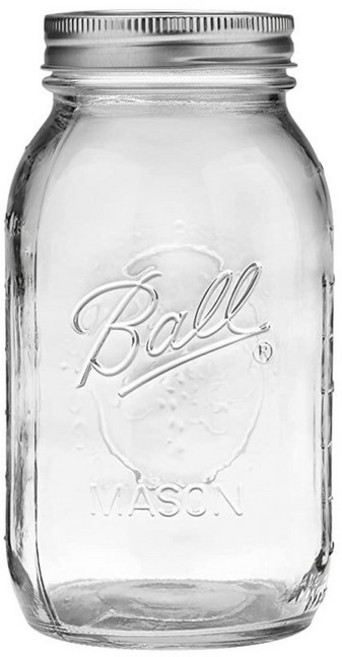 [5] Ball 일반 입구 쿼트 (946.4ml(32온스) 메이슨 병 뚜껑과 밴드 포함, 레귤러 마우스