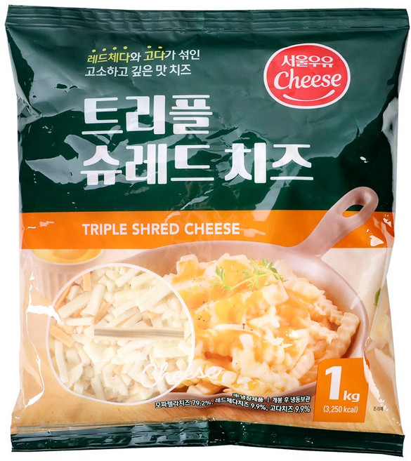 서울우유 트리플 슈레드치즈, 1kg, 8개