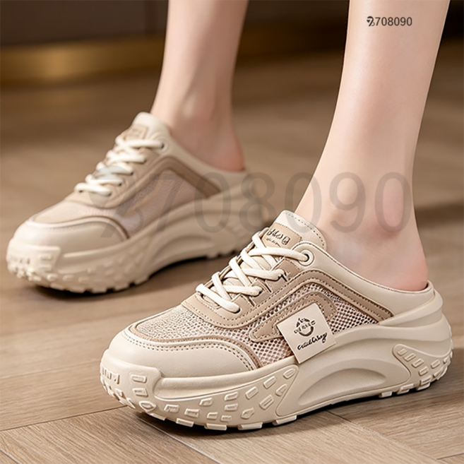 708090 여성 캐주얼 메쉬 하프 슬리퍼 여름 운동 슬립온