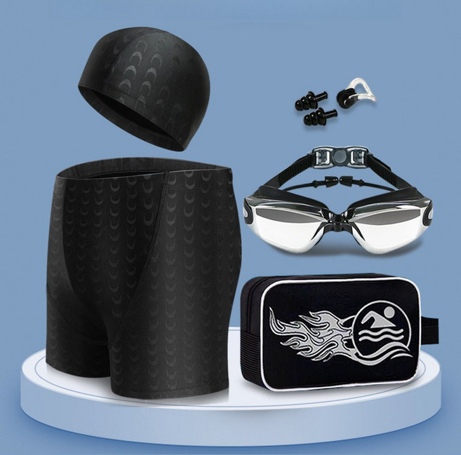 에쉬울프 남자실내수영복세트 3부6종 프리미엄 수영용품일체 사각 수영복