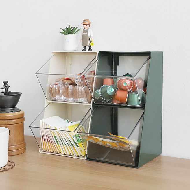 다용도 심플 디스펜서 캡슐커피 주방용품 보관 홈카페, 크림화이트, 크림화이트, 1개