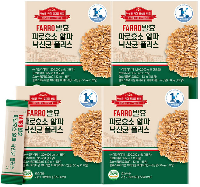 쿠팡옵션_엠머밀 파로효소 알파 낙산균, 4개, 30회분