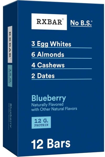 RXBAR 단백질 바 단백질 스낵 스낵 바 블루베리 22온스 박스(12바), 12 Count, 623.7g - 쿠팡