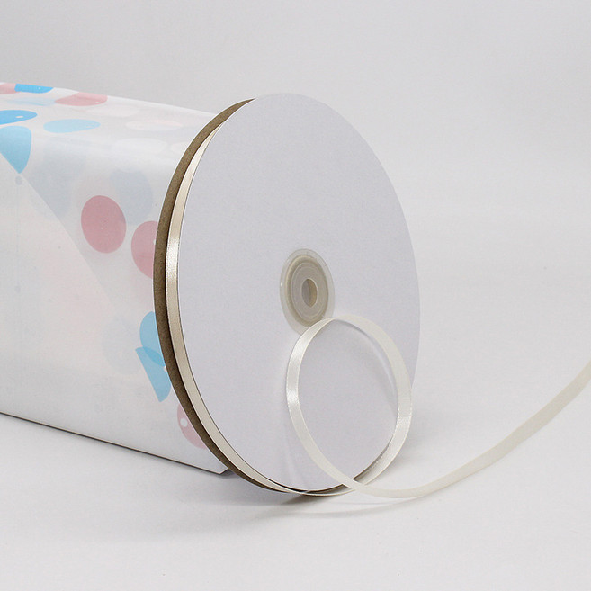 기본 새틴 공단 리본끈 6mm 90m, 08# 아이보리