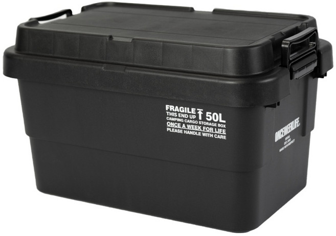 원스위크라이프 캠핑 스태킹 카고 박스 플랫타입, 블랙