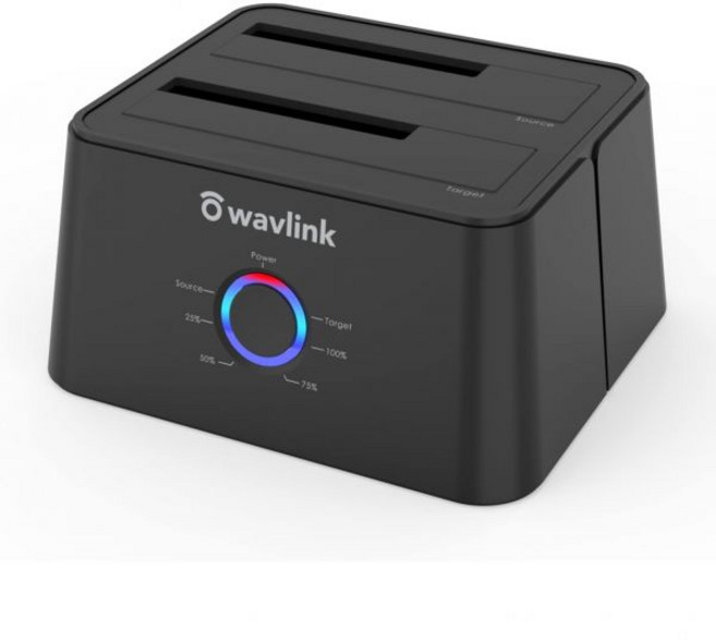 WAVLINK 웨이브링크 USB 30 및 C to SATA 듀얼 베이 외장 하드 드라이브 도킹 스테이션 2535인치 HDDSSD용 UASP6Gbps 지원 오프라인 클론복제기능, 1개