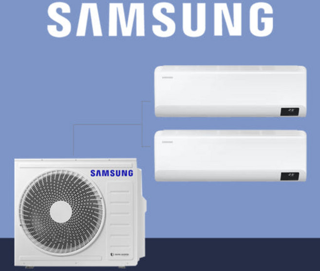 삼성 인버터 시스템 벽걸이 에어컨 2in1 올인원 조합형 무풍 1등급, 일반배관형, 6평+13평