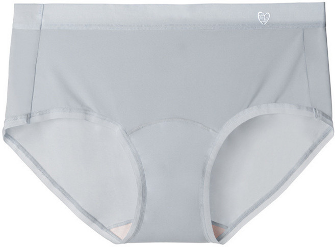 高彈超薄冰絲內褲 女士 三角褲 加長襠 不勒腿 速幹, 銀紗灰,L