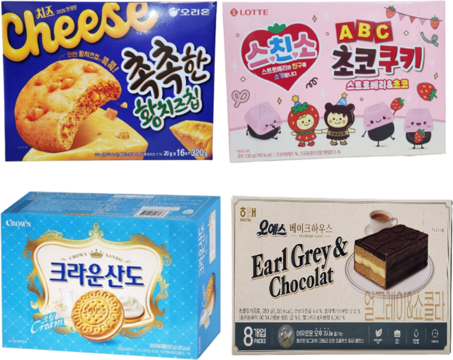 3위 - 촉촉한 황치즈칩 + 산도크림 + ABC초코쿠키 스트로베리&초코 + 오예스 베이크하우스 얼그레이&쇼콜라 세트,