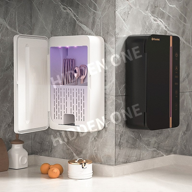 벽걸이 젓가락 수저 살균 통 자외선 살균기 소독기 가정용 무타공 설치 숟가락 소독 건조기, 01.화이트